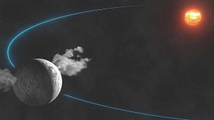  IMCCE-Observatoire de Paris / CNRS / Y.Gominet, B. Carry / Recreación artística del vapor de agua expulsado por Ceres 